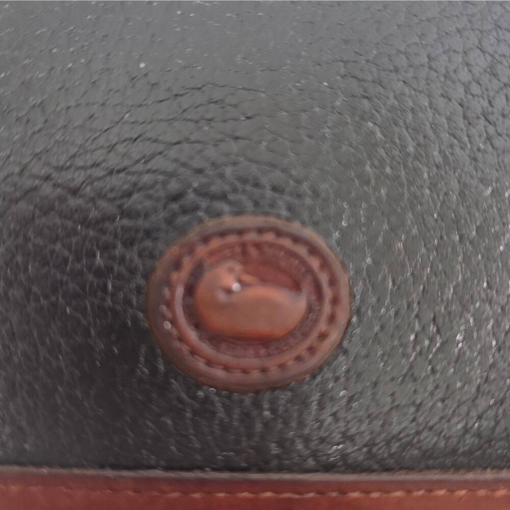 Vintage Set Dooney & Bourke Black British Tan All Weather Leather Bag + Wallet - Picture 12 of 14